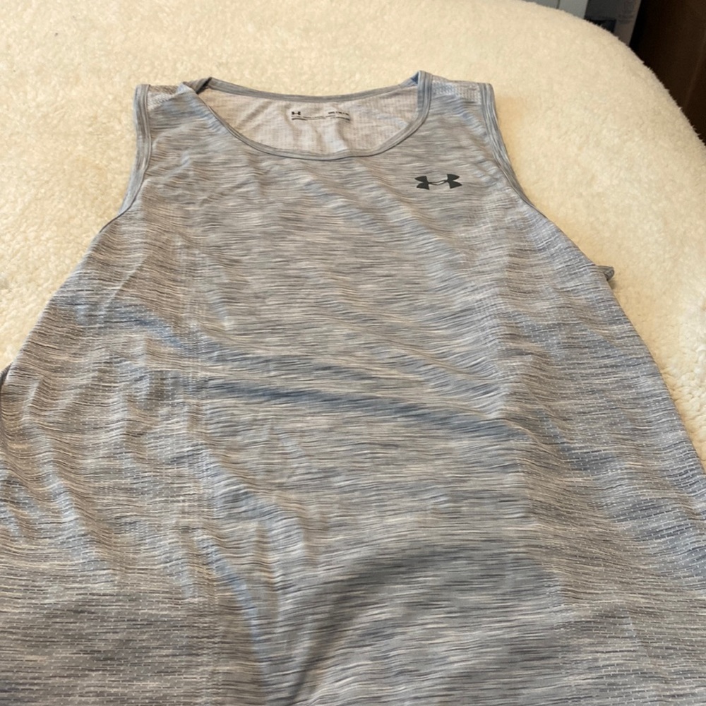 Mens gray fitted tank top